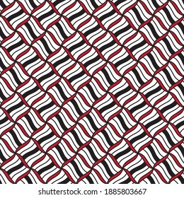 Seamless pattern with twist oblique red bands