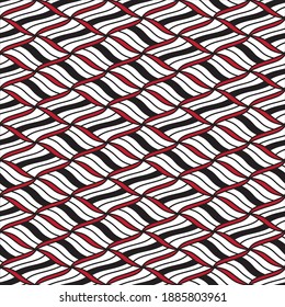 Seamless pattern with twist oblique red bands