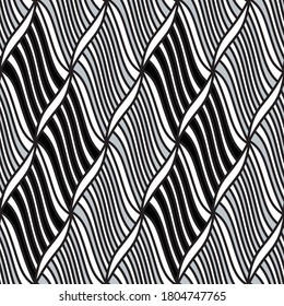 Seamless pattern with twist oblique silver gray segments