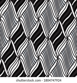 Seamless pattern with twist oblique silver gray segments