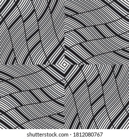 Seamless pattern with twist oblique silver gray bands