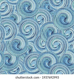 Seamless pattern with twisted circles. Modern stylish Blue texture Pattern.