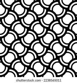 Seamless pattern with twisted lines vector linear tiling background stripy weaving optical maze twisted stripes.Black and white design.Stripy seamless pattern with woven lines geometric abstract.
