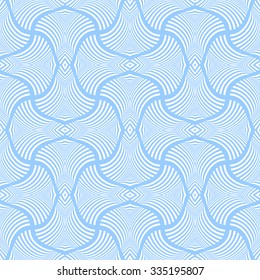 Seamless pattern with twisted striped elements. Vector art.
