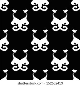 seamless pattern  two  cat on  background