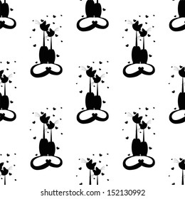 seamless pattern with two cats in love. Vector illustration