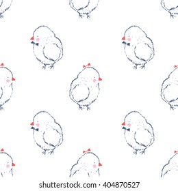 Seamless pattern/ two chickes/male/ female/lady/gentleman/can be used for kid's or baby's shirt design/fashion print design/fashion graphic/t-shirt/kids wear

