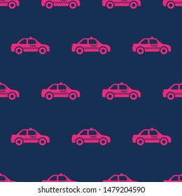 seamless pattern two color taxi icon with dark blue background