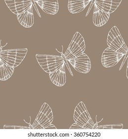 seamless pattern of two colors Milionia butterfly in vintage style
