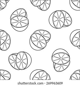 Seamless pattern of two lemon halves on white background in the Delightful garden collection