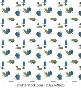 seamless pattern of two thick pencils of green and blue color