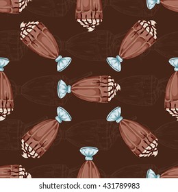 Seamless pattern two types of chocolate milkshake