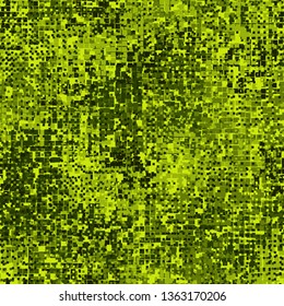 Seamless pattern. Two-layer pixel camouflage. Green forest shades. Editable.