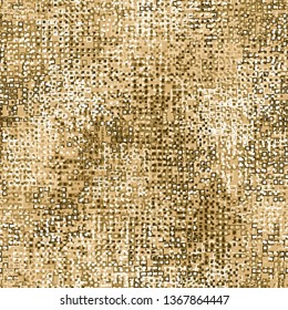 Seamless pattern. Two-layer pixel camouflage. Gold and amber shades. Editable.