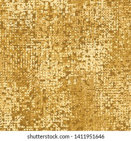 Seamless pattern. Two-layer pixel camouflage. Gold and amber shades. Editable.