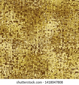 Seamless pattern. Two-layer pixel camouflage. Gold and amber shades. Editable.