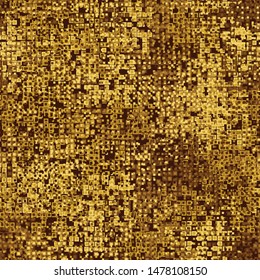 Seamless pattern. Two-layer pixel camouflage. Gold and amber shades. Editable.