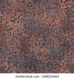 Seamless pattern. Two-layer pixel rusty camouflage. Red-rusty colors. Editable.
