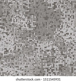 Seamless pattern. Two-layer pixel winter camouflage. Snowy colors. Editable.