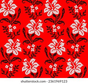 Motif harmonieux d'ornement floral ukrainien de style ethnique, identité, vyshyvanka, broderie pour les vêtements imprimés, sites web, bannières, affiche. Arrière-plan image vectorielle
