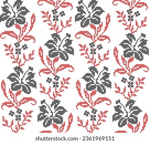 Motif harmonieux d'ornement floral ukrainien de style ethnique, identité, vyshyvanka, broderie pour les vêtements imprimés, sites web, bannières, affiche. Arrière-plan image vectorielle