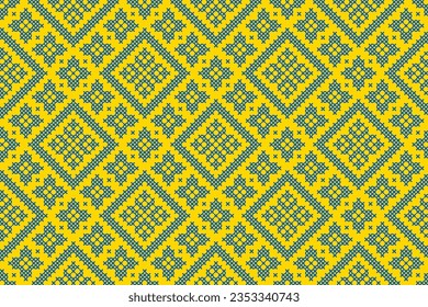 Seamless pattern of Ukrainian ornament in ethnic style, identity, vyshyvanka, embroidery for print clothes, websites, banners, poster. Vector illustration background