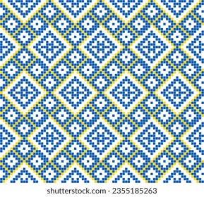 Seamless pattern of Ukrainian ornament in ethnic style, identity, vyshyvanka, embroidery for print clothes, websites, banners, poster. Vector illustration background