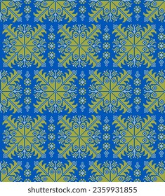 Seamless pattern of Ukrainian ornament in ethnic style, identity, vyshyvanka, embroidery for print clothes, websites, banners, poster. Vector illustration background