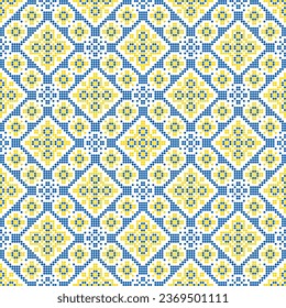 Seamless pattern of Ukrainian ornament in ethnic style, identity, vyshyvanka, embroidery for print clothes, websites, banners, poster. Vector illustration background
