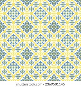 Seamless pattern of Ukrainian ornament in ethnic style, identity, vyshyvanka, embroidery for print clothes, websites, banners, poster. Vector illustration background