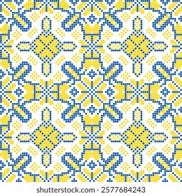 Seamless pattern of Ukrainian ornament in ethnic style, identity, vyshyvanka, embroidery for print clothes, websites, banners, poster. Vector illustration background