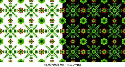 Seamless pattern in Ukrainian style. Flat pattern based on Ukrainian embroidery on a black and white background. Scrapbooking paper. 