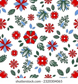 Nahtloses Muster im ukrainischen Stil. Modernes ukrainisches Ornament. Nationale ukrainische Ornamente. Vektorgrafik