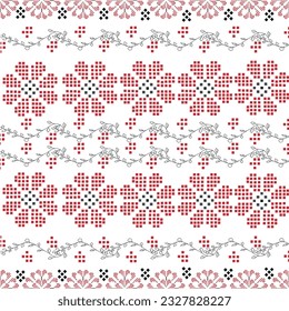 seamless pattern in ukrainian style vyshyvanka