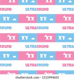 seamless pattern. ultrasound. vector. pink. blue. white