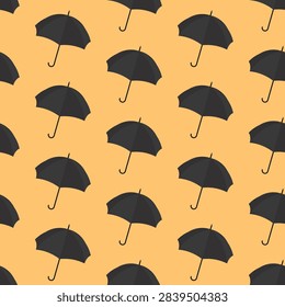 seamless pattern umbrella object rain weather on yellow background vector wallpaper textile giftwrap fabric