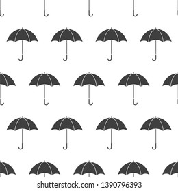 Seamless pattern with umbrella on white background, vector illustration