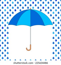 Seamless pattern of the umbrella and rain drops