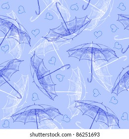 Seamless pattern with umbrellas