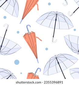 Seamless pattern with umbrellas. Cute umbrellas pattern . Pattern for printing on fabric, wallpaper, autumn materials. Protection from rain. Stylish design