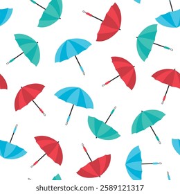 Seamless pattern of umbrellas.Vector illustration.