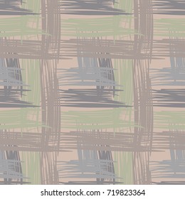 Seamless pattern. Unconventional checkered pattern. Grunge style.