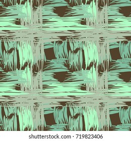 Seamless pattern. Unconventional checkered pattern. Grunge style.