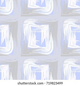 Seamless pattern. Unconventional grunge image. A checkered pattern applied by a dry brush.
