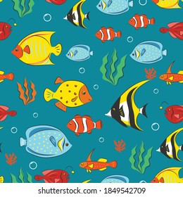 Seamless Pattern with underwater concept