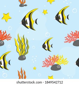 Seamless Pattern with underwater concept
