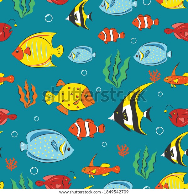 Seamless Pattern Underwater Concept Stock Vector (Royalty Free ...