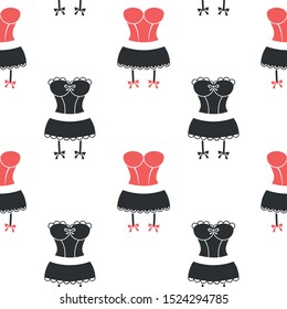 Seamless pattern with underwear on white background. Vector