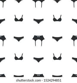 Seamless pattern with underwear on white background. Vector
