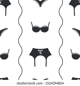 Seamless pattern with underwear on white background. Vector